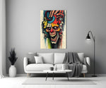 Many Faces Surreal Screaming Skull Glass Wall Art