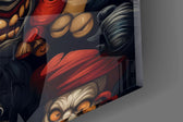 Grinning Clown Faces Dark Carnival Glass Wall Art