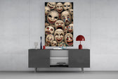 Sepia Theatre Masks Comedy Tragedy Glass Wall Art