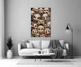 Sepia Theatre Masks Comedy Tragedy Glass Wall Art