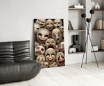 Sepia Theatre Masks Comedy Tragedy Glass Wall Art
