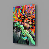 Neon Mad Scientist Green Potion Glass Wall Art