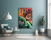 Neon Mad Scientist Green Potion Glass Wall Art