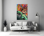 Neon Mad Scientist Green Potion Glass Wall Art