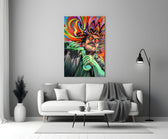Neon Mad Scientist Green Potion Glass Wall Art