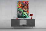 Neon Mad Scientist Green Potion Glass Wall Art