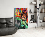 Neon Mad Scientist Green Potion Glass Wall Art