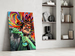 Neon Mad Scientist Green Potion Glass Wall Art