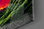 Neon Valley Moonlit Rainbow Sunset Glass Wall Art