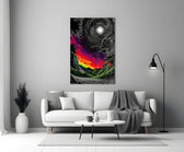 Neon Valley Moonlit Rainbow Sunset Glass Wall Art