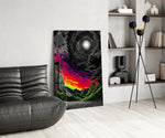Neon Valley Moonlit Rainbow Sunset Glass Wall Art