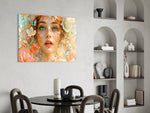 Peach Blossom Dreamer Portrait Glass Wall Art
