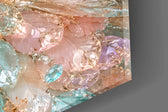 Peach and Mint Crystal Swan Glass Wall Art