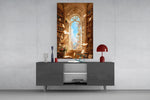 Floating Pages Sunlit Library Glass Wall Art