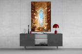 Floating Pages Sunlit Library Glass Wall Art