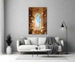 Floating Pages Sunlit Library Glass Wall Art