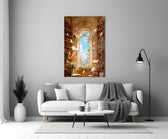 Floating Pages Sunlit Library Glass Wall Art