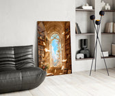 Floating Pages Sunlit Library Glass Wall Art