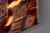 Starlit Library Floating Books Glass Wall Art
