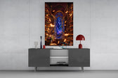 Starlit Library Floating Books Glass Wall Art