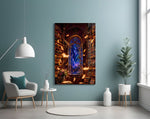 Starlit Library Floating Books Glass Wall Art