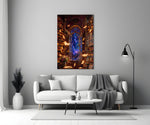 Starlit Library Floating Books Glass Wall Art