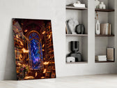 Starlit Library Floating Books Glass Wall Art