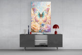 Iridescent Gold Filigree Butterfly Glass Wall Art