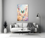 Iridescent Gold Filigree Butterfly Glass Wall Art