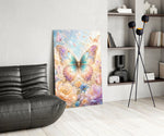 Iridescent Gold Filigree Butterfly Glass Wall Art