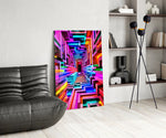 Neon Rainbow Infinity Corridor Glass Wall Art