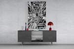 Monochrome Timber Infinity Corridor Glass Wall Art