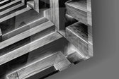 Monochrome Timber Infinity Corridor Glass Wall Art