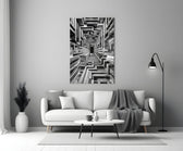 Monochrome Timber Infinity Corridor Glass Wall Art