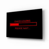 Chaos Loading Red Progress Bar Glass Wall Art