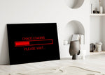 Chaos Loading Red Progress Bar Glass Wall Art