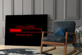 Chaos Loading Red Progress Bar Glass Wall Art