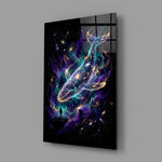 Cosmic Whale Nebula and Astronaut Glass Wall Art
