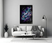 Cosmic Whale Nebula and Astronaut Glass Wall Art