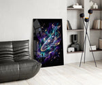 Cosmic Whale Nebula and Astronaut Glass Wall Art