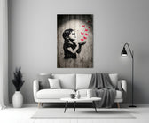 Stencil Girl Red Paper Cranes Glass Wall Art
