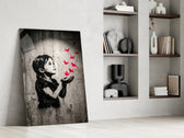 Stencil Girl Red Paper Cranes Glass Wall Art