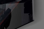 Red Doorway Cloaked Figure Glass Wall Art
