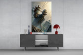 Coffee Cup Zombie in Misty Graveyard Glass Wall Art