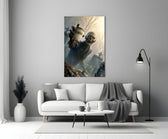Coffee Cup Zombie in Misty Graveyard Glass Wall Art