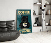 Grumpy Black Cat Coffee Glass Wall Art