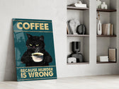 Grumpy Black Cat Coffee Glass Wall Art