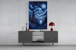 Swirling Starry Night Sky Glass Wall Art