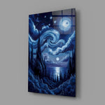 Swirling Starry Night Sky Glass Wall Art