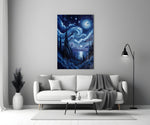 Swirling Starry Night Sky Glass Wall Art